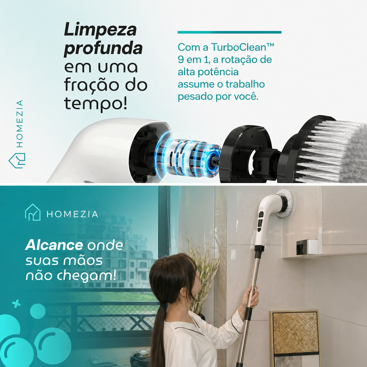 Turbo Clean - Escova Elétrica 9 em 1 - 20 Unidades Disponíveis